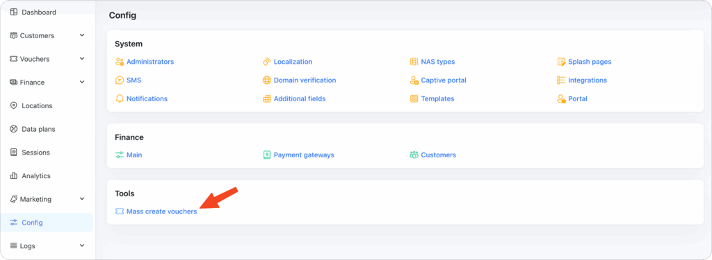 Mass create vouchers tool