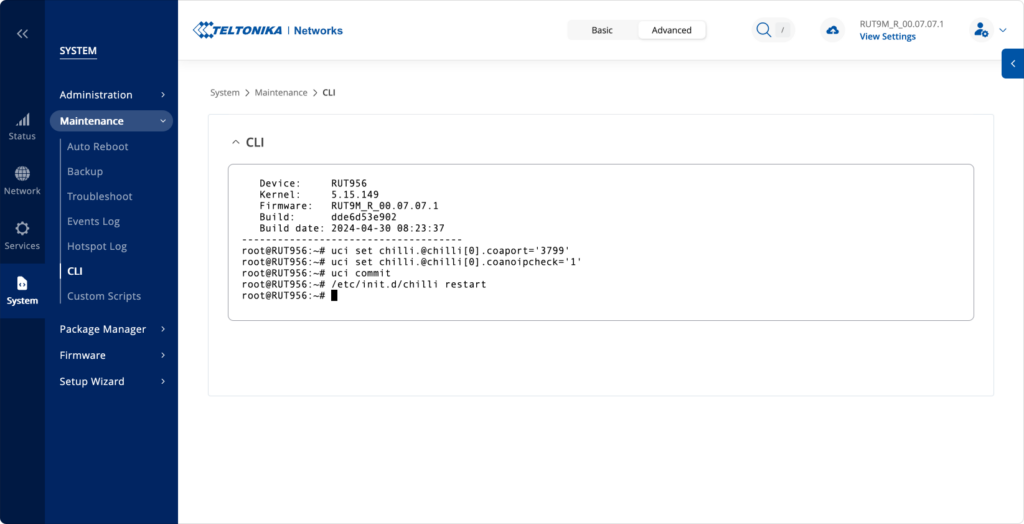 Enable Radius Port