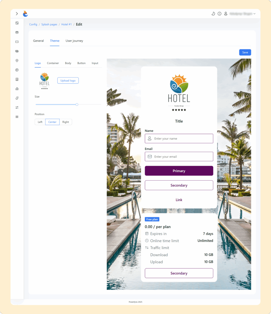 Splash page panel functionality overview