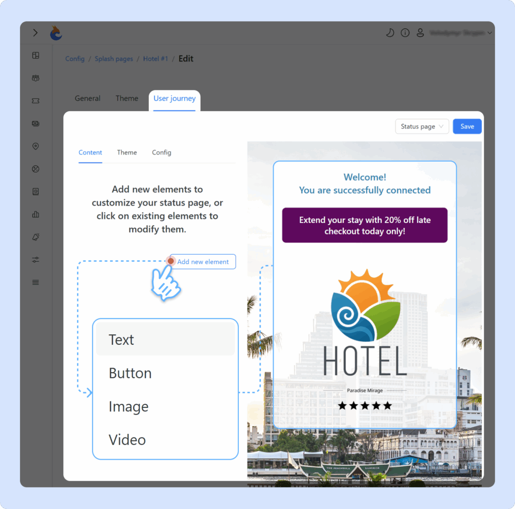 Customizable status page