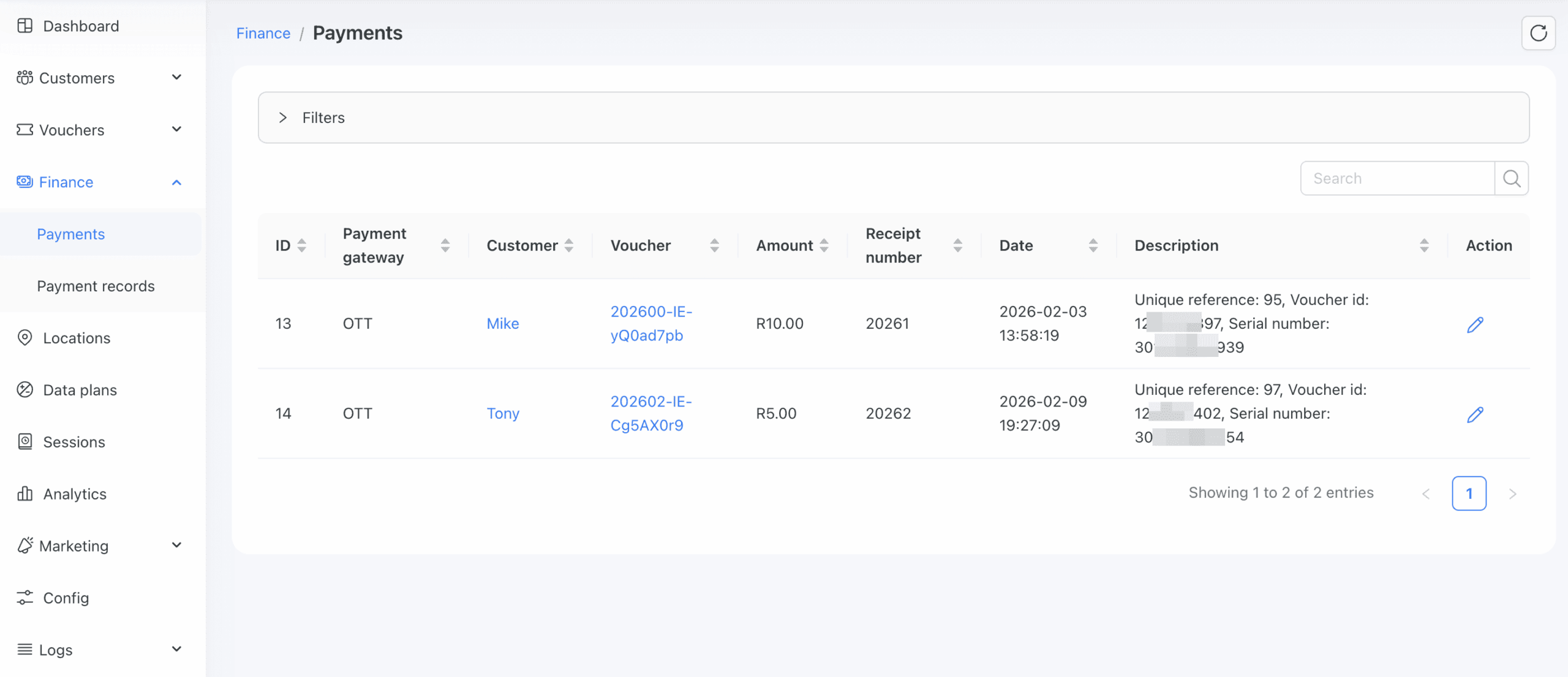 OTT Voucher Payment Tracking