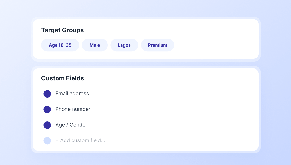 Additional fields on captive portal and Target Groups