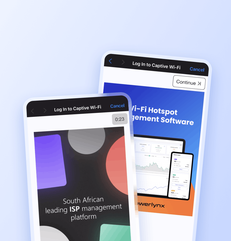 Advertisements on captive portal