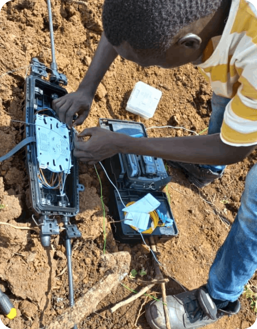 A man deploys an internet