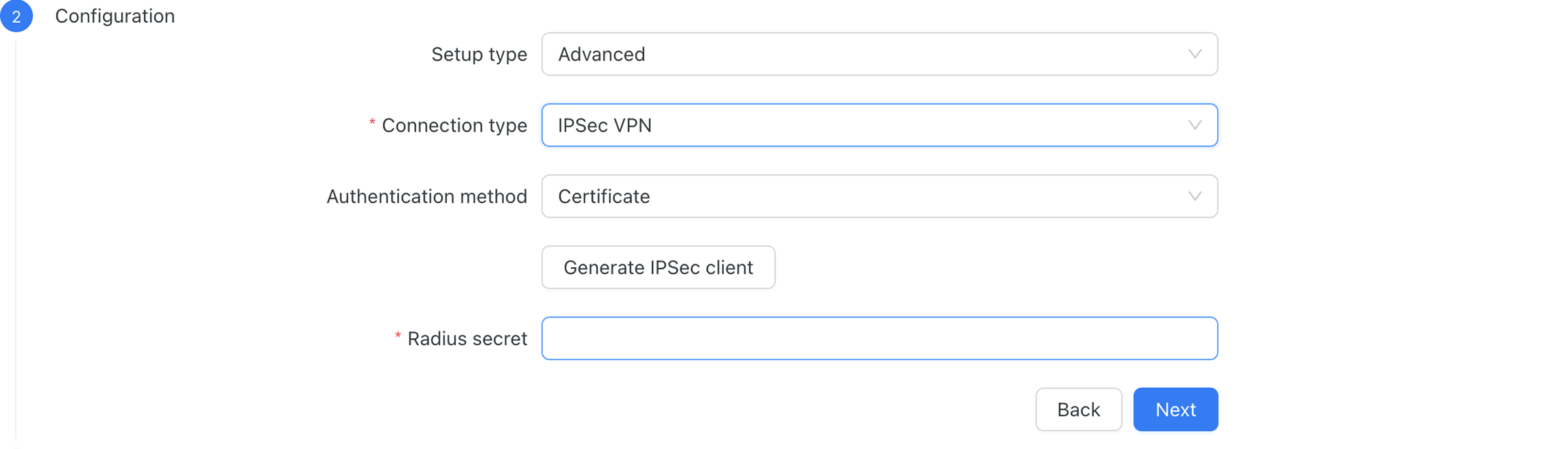 Dedicated IPSec VPN tunnel