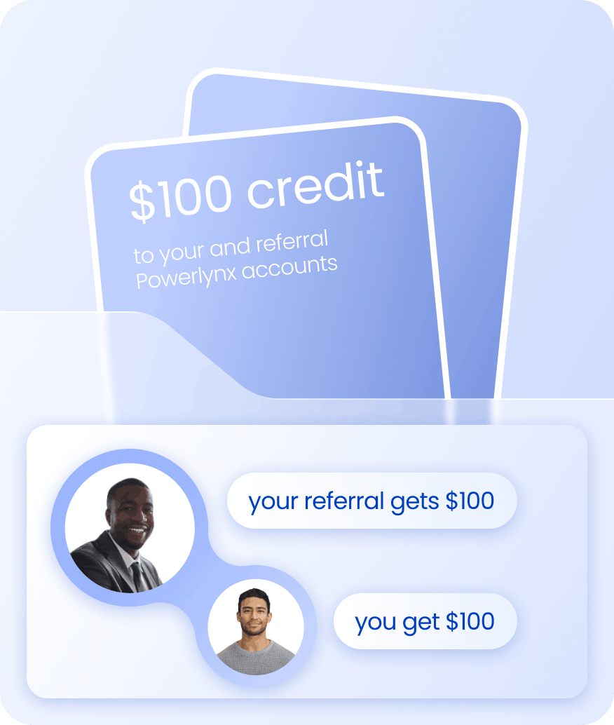 Referral reward for referrals and Powerlynx users
